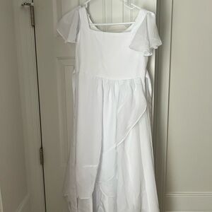 White Chiffon Overlay Dress